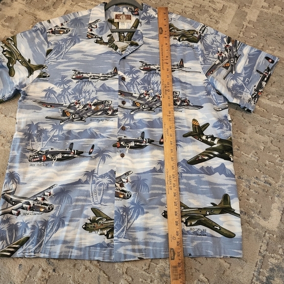 KALAHEO Airplane Fighter Bomber Hawaiian Shirt Short Sleeve Button Down Size 2XL - Picture 16 of 16